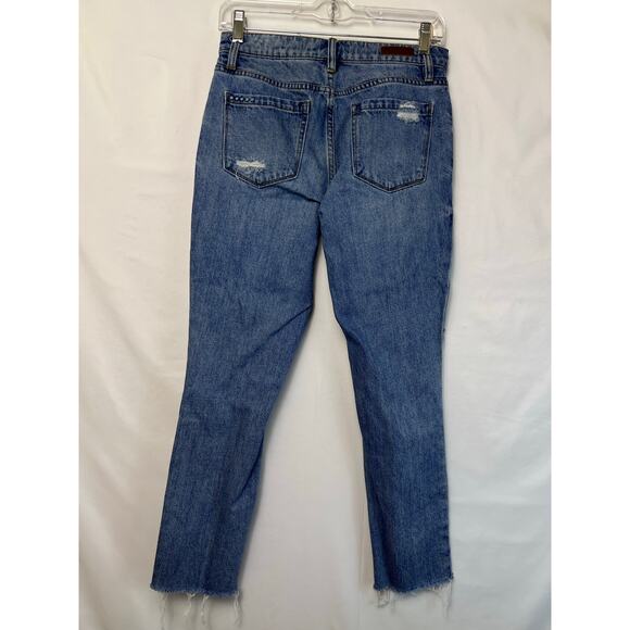 BLANKNYC Women's Size 25 The Ludlow Destroyed Cropped Girlfriend Denim Jeans - Picture 8 of 9